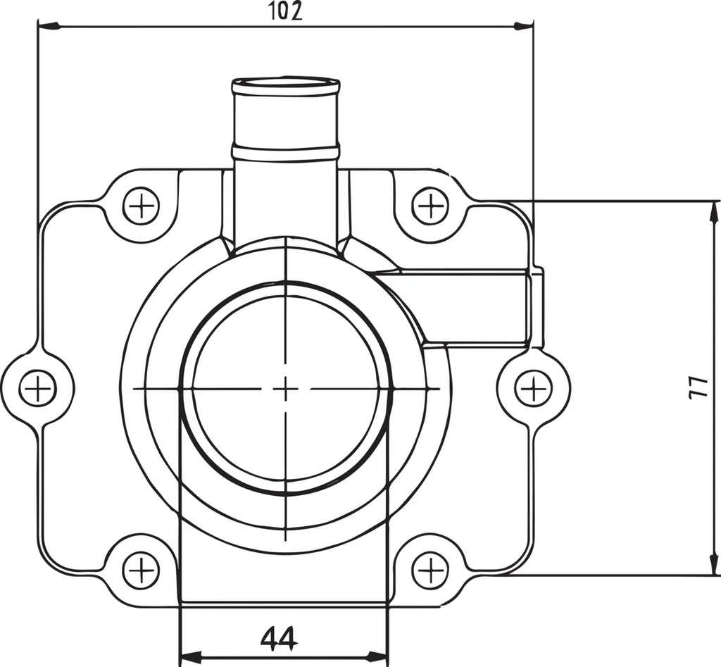 Kimpex Carburetor Mounting Flange - Polaris - Side View