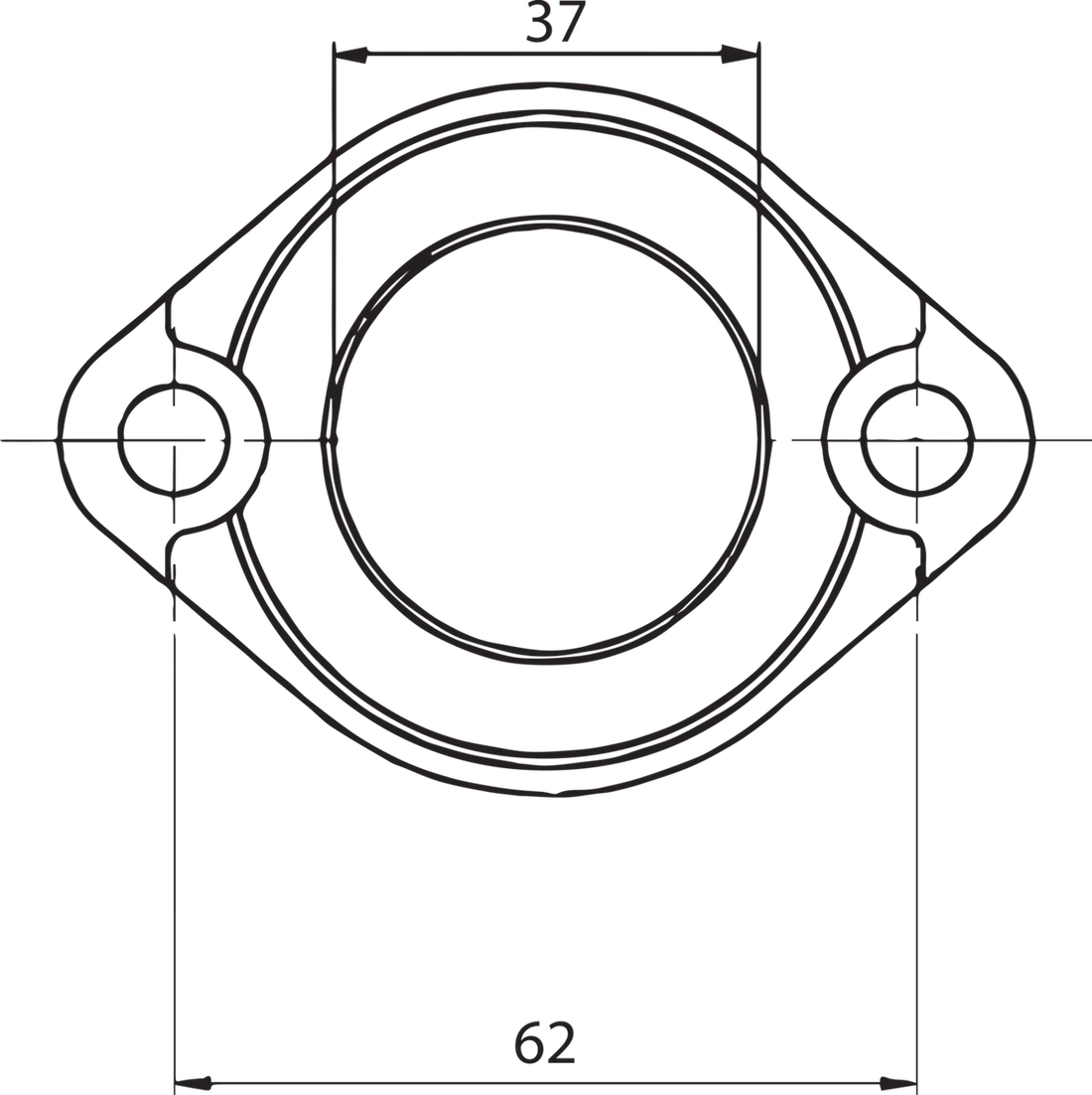 Kimpex Carburetor Mounting Flange - Polaris - Side View