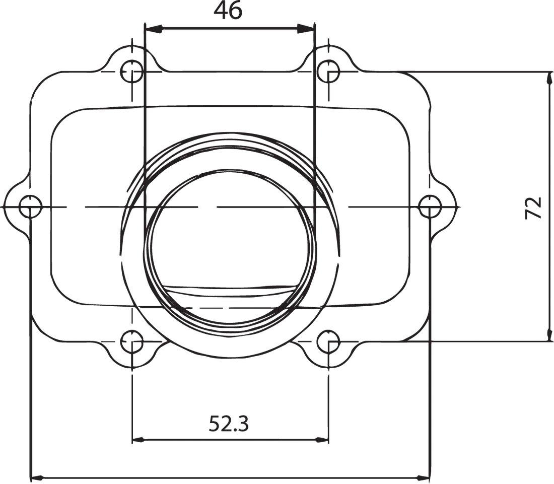 Kimpex Carburetor Mounting Flange - Ski-Doo 104585 - Back View