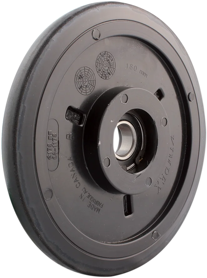 Kimpex Idler Wheel with Bearing 6004-2RS - Black - Group 13 - 178 mm OD x 20 mm ID 298961 - Side View