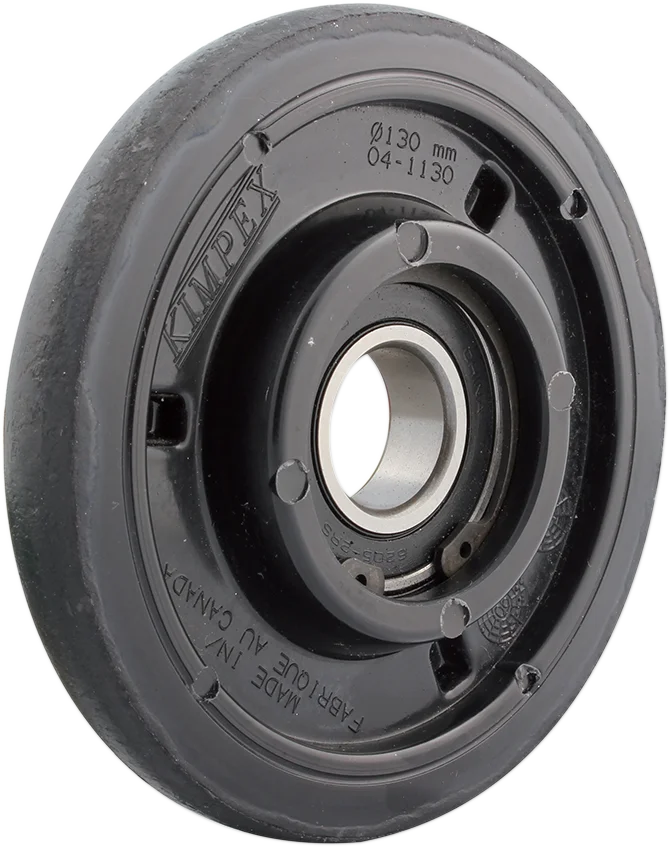 Kimpex Idler Wheel with Bearing 6205-2RS - Black - Group 14 - 130 mm OD x 1" ID 298957 - Side View