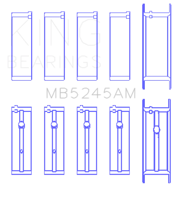 King 91-04 Nissan 146CI/2.4L KA24DE L4 / 89-97 146CI/2.4L KA24E L4  (Size +0.5) Main Bearing Set - Main Product View