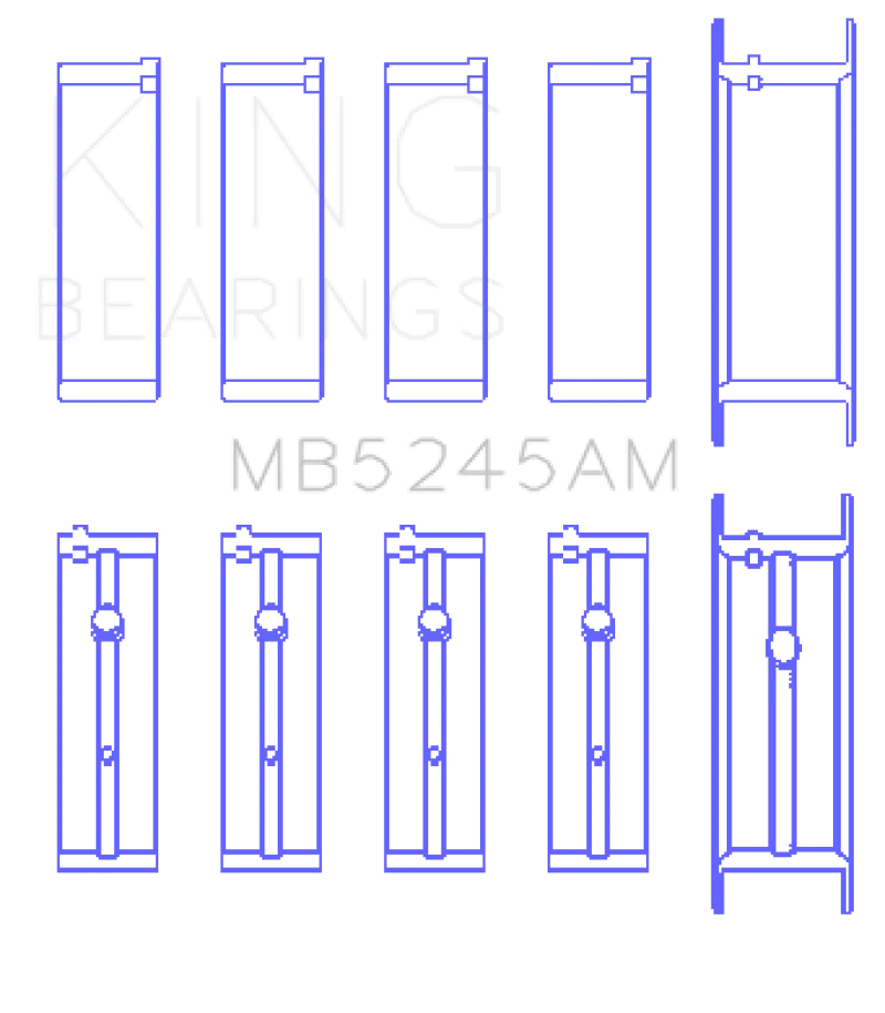 King 91-04 Nissan 146CI/2.4L KA24DE L4 / 89-97 146CI/2.4L KA24E L4  (Size +0.75) Main Bearing Set - Main Product View