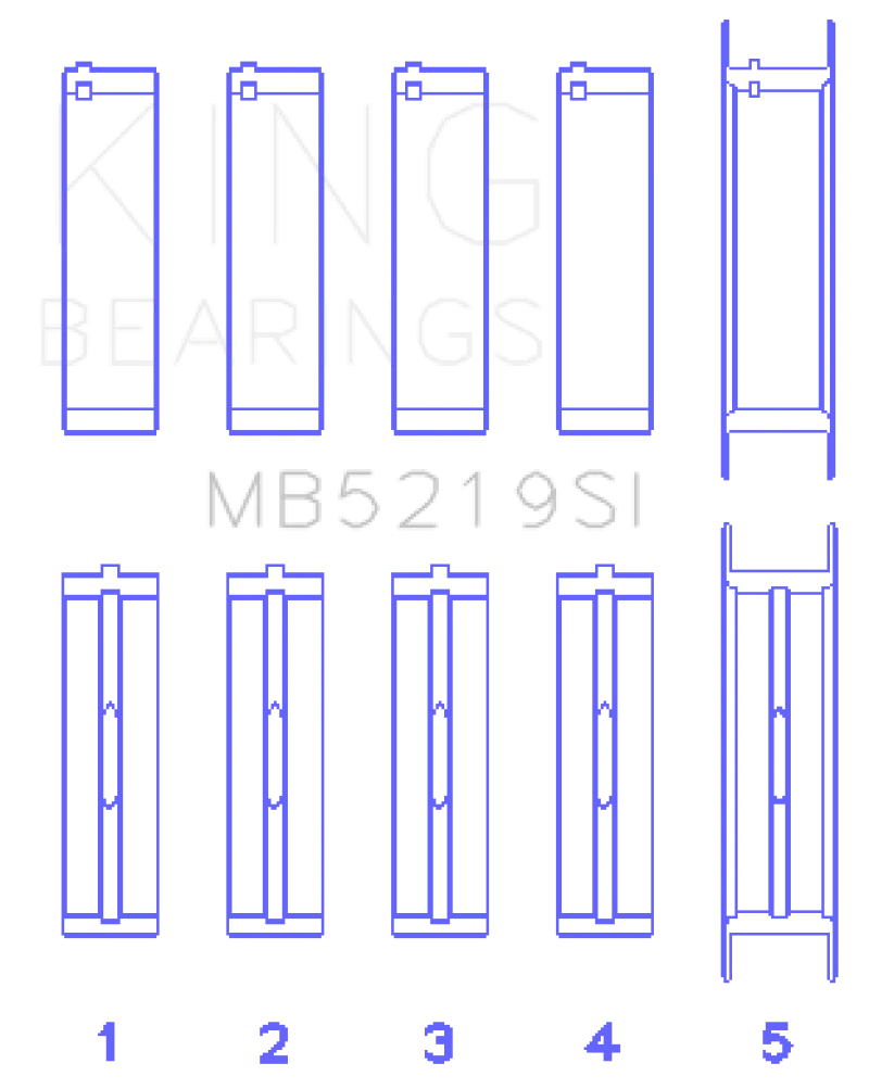 King 91-92 281CI 4.6L V8 Romeo with Cast Iron Block SOHC 16 Valves (Size +0.5) Main Bearing Set - Main Product View