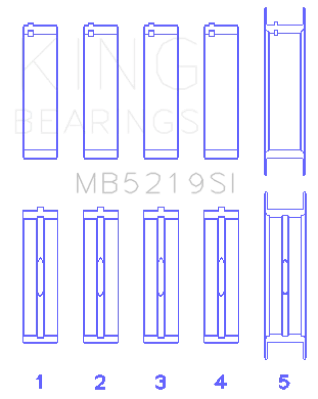 King 91-92 281CI 4.6L V8 Romeo with Cast Iron Block SOHC 16 Valves (Size STD) Main Bearing Set - Main Product View