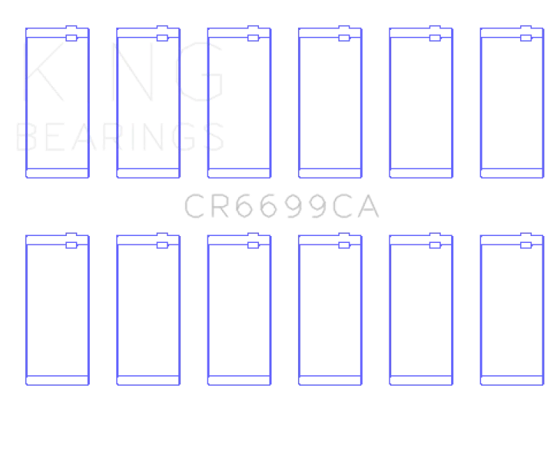 King 94-02 Dodge Cummins 5.9L Inline 6 Diesel Conventional Coated Rod Bearing Set (Size 0.25mm) - Side View
