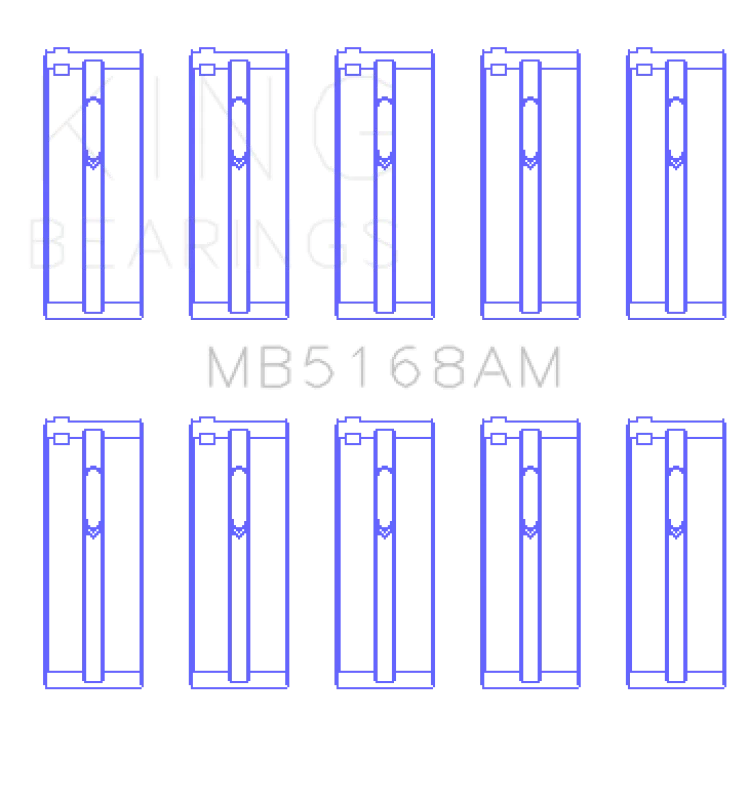 King Acura F22B1 / Honda F22A1/F22A6/F22B1/F22B2/F22B6 0.50 Oversized Main Bearing Set - Main Product View