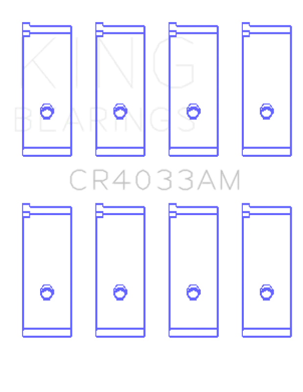 King Acura SOHC 16 Valve/Honda SOHC 16 Valve/DOHC 16 Valve Rod Bearing Set - Size STD - Side View