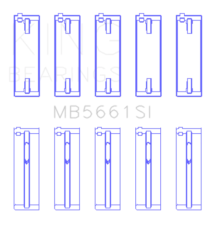 King Audi / Volkswagen ADZ/AWT/APK 1.6/1.8/2.0L Crankshaft Main Bearing Set (Set of 5) (Size +0.5) - Main Product View
