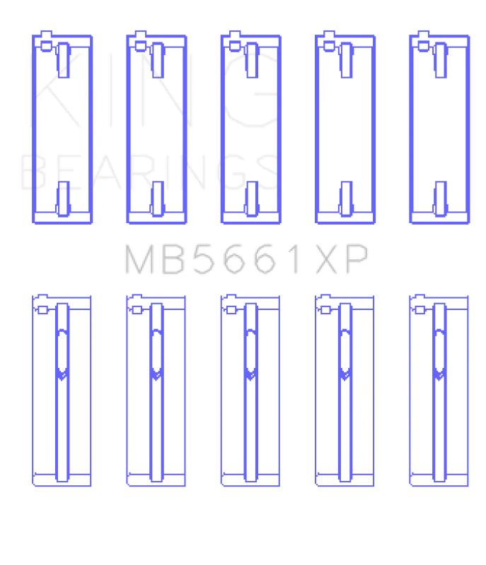King Audi/Volkswagen ADZ/AWT/APK/BHP/BPY/AKS 1.6/1.8/2.0L Crankshaft Main Bearing Set - Side View