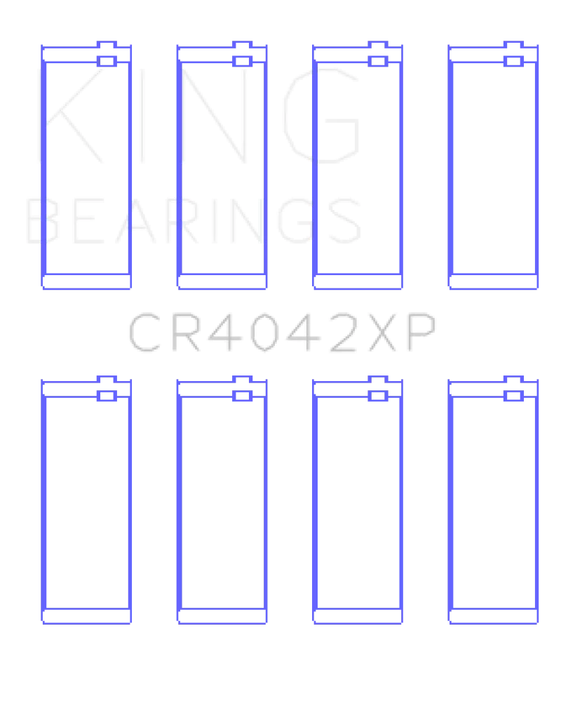 King BMW M40/M42/M43/M44 1.6L/1.8L/1.9L Connecting Rod Bearings (Set of 4) - Size +.026mm - Side View