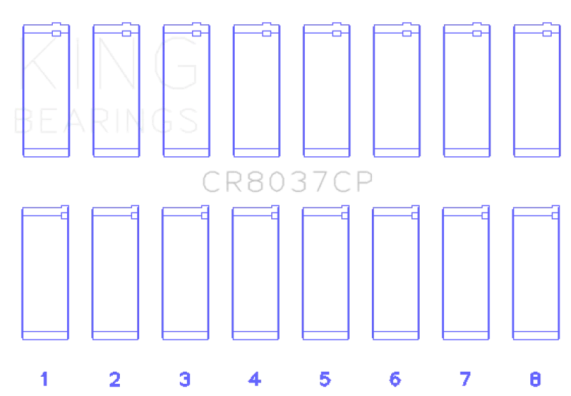 King Engine Bearings 01-09 GM Duramax 6.6L A Rod (Size +.50mm) Connecting Rod Bearing Set - Side View