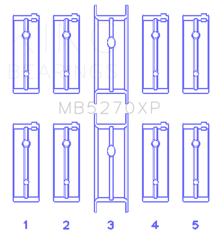 King Engine Bearings 03-05 Dodge Neon SRT4 2.4L Performance Main Bearing Set - Size STD - Main Product View
