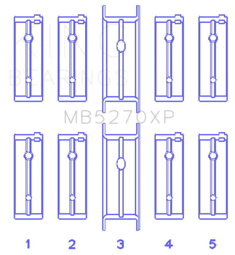 King Engine Bearings 03-05 Dodge Neon SRT4 2.4L (Size .025 Oversized) Performance Main Bearing Set - Main Product View