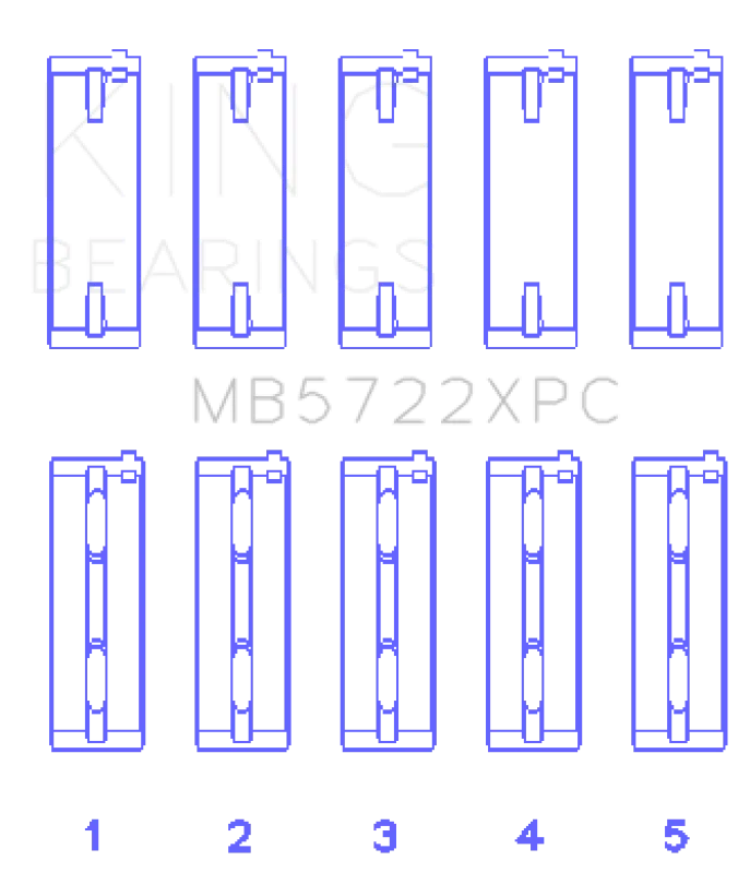 King Engine Bearings 2007+ Mitsubishi 4B11T EVO X Coated Performance Main Bearing Set - Size STDX - Detail View