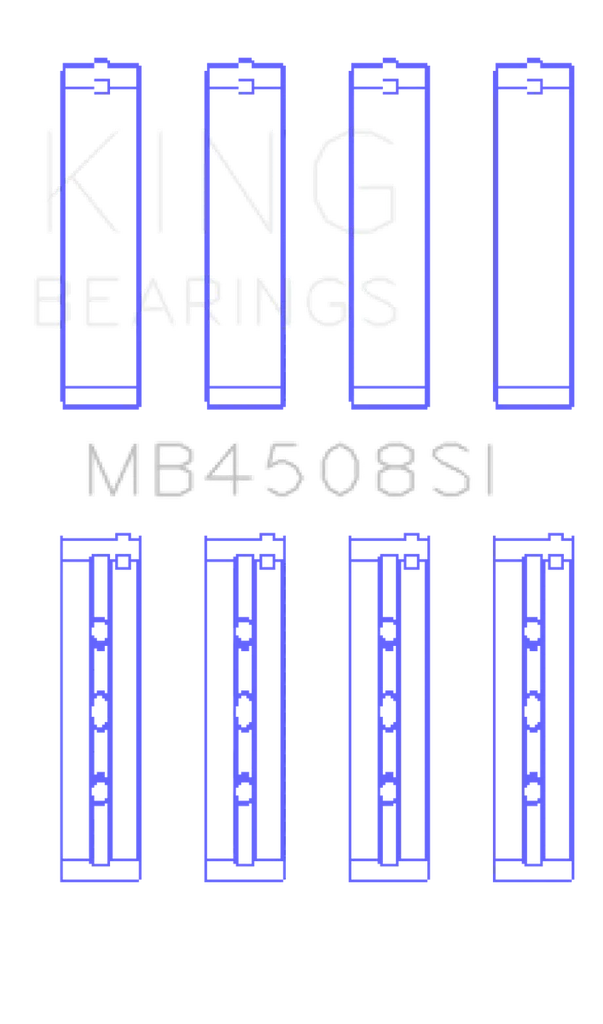 King Engine Bearings Acura J30A/J32A/J35A/J35Z (Size +0.5) Performance Main Bearing Set - Side View