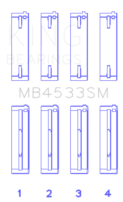 King Engine Bearings Audi 2.1L/2.2L 10V/20V 5cyl Turbo (Size STD) Main Bearing Set - Side View