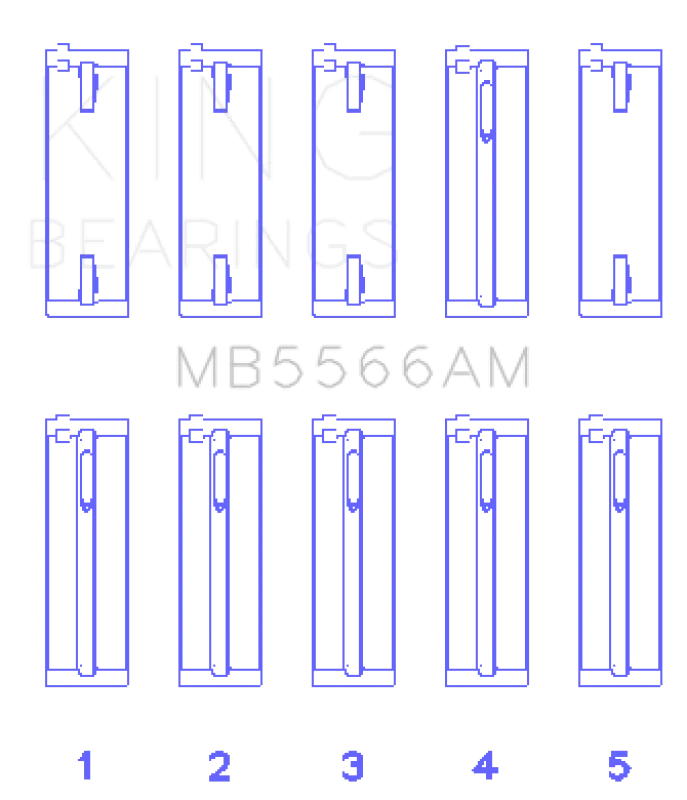 King Engine Bearings Audi A4 1.8L AEB (Size STD) Main Bearing Set - Side View
