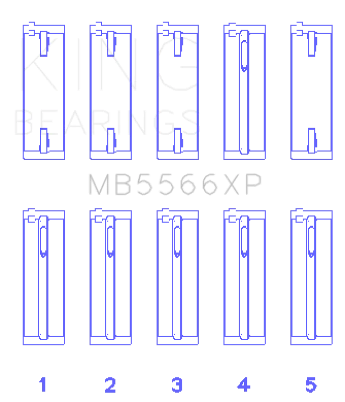 King Engine Bearings Audi A4 1.8L AEB (Size STDX) Performance Main Bearing Set - Detail View