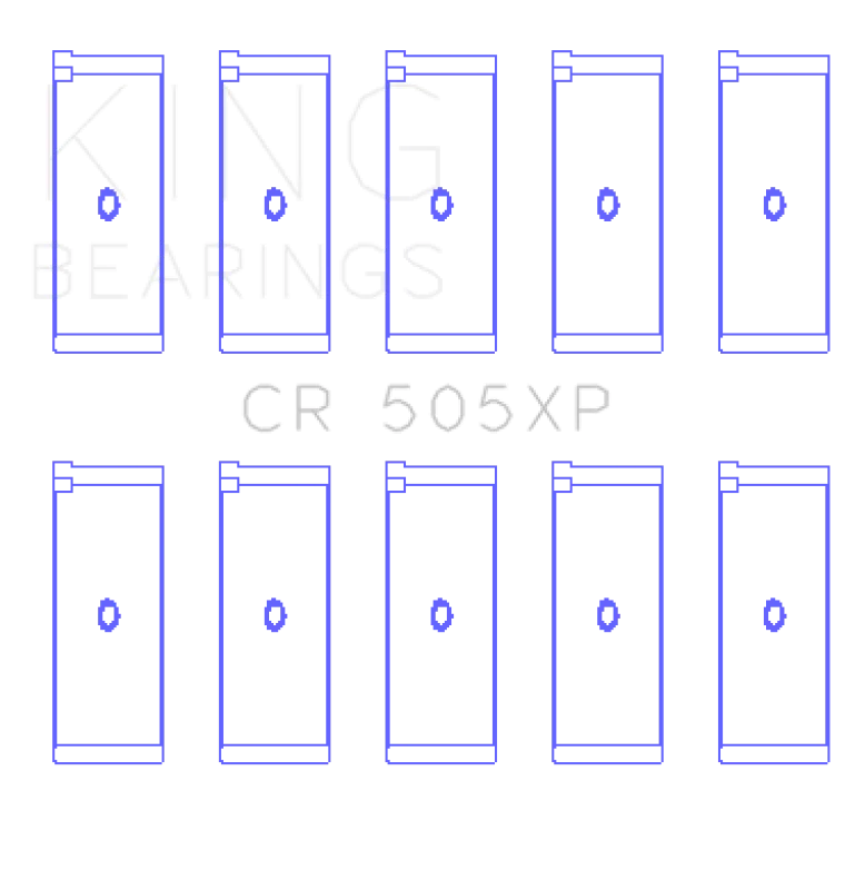 King Engine Bearings Audi Abb/Abm/Adp/Pp/Rn (Size +.026mm) Connecting Rod Bearing Set - Side View