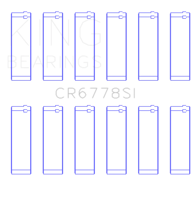 King Engine Bearings Audi Acz/Aah/Ack/Aej/Asn/Ltr (Size +0.25mm) Connecting Rod Bearing Set - Side View