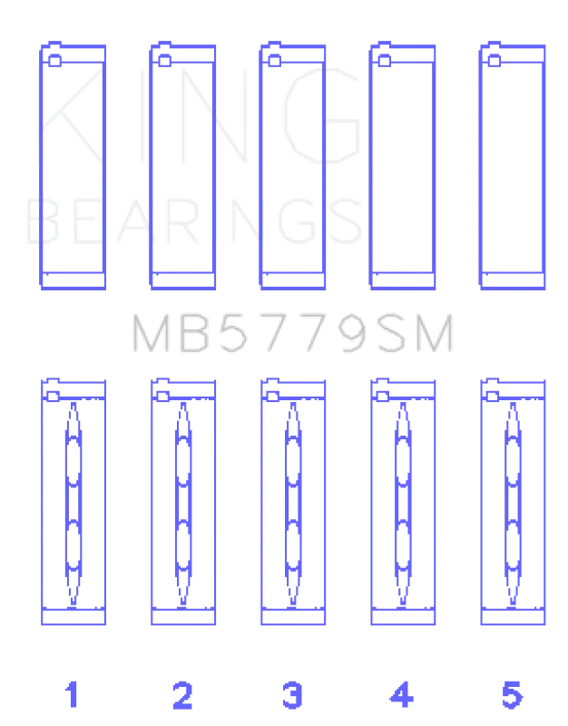 King Engine Bearings Audi CDaa/CDha/CDhb/CDab (Size +0.25mm) Main Bearing Set - Main Product View