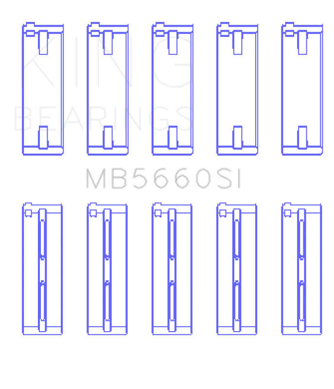 King Engine Bearings Audi/VW Bbz/CAxa/CAva/Azd (Size +0.50mm) Main Bearing Set - Main Product View