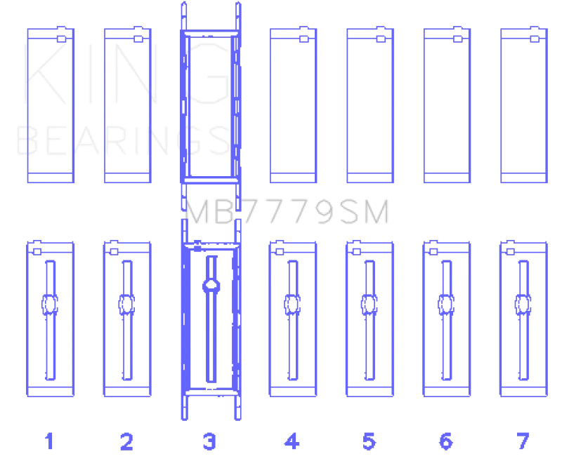 King Engine Bearings BMW B58B30A (Size 0.25 Oversized) Main Bearing Set - Side View