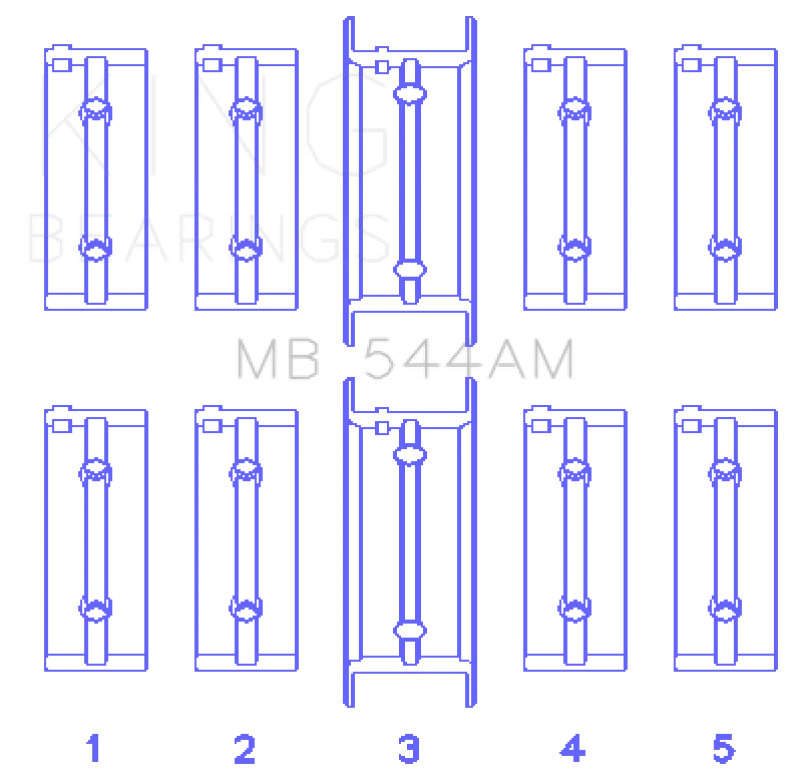 King Engine Bearings BMW M10B15/18/20 (Size STD) Performance Main Bearing Set - Main Product View