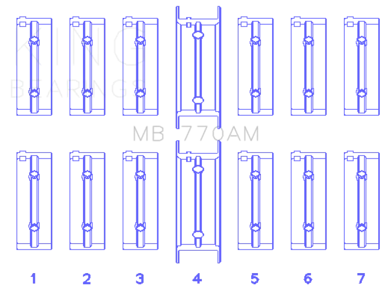 King Engine Bearings BMW M30B35/25/28/32/33/35 Performance Main Bearing Set - Side View