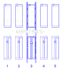 Load image into Gallery viewer, King Engine Bearings BMW N20B20 Main Bearing Set - Size +0.50mm - Side View