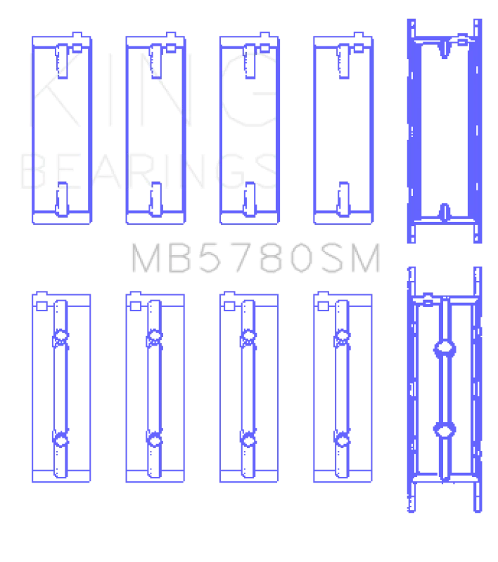 King Engine Bearings BMW N47 D20 A/B/C/D/N47 C20 A (Size +0.25mm) Main Bearing Set - Side View