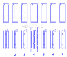 Load image into Gallery viewer, King Engine Bearings BMW N55B30A/N53B30A/N52B30A Main Bearing Set - Size +0.25mm - Side View