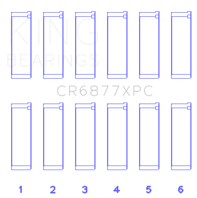 King Engine Bearings BMW S54B32 3.2L Coated Performance Rod Bearing Set of 6 (Size .026) - Side View