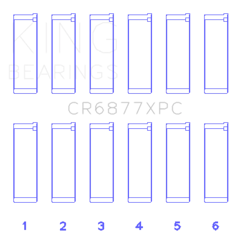 King Engine Bearings BMW S54B32 3.2L Coated Performance Rod Bearing Set of 6 (Size STDX) - Detail View