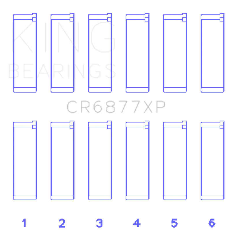 King Engine Bearings BMW S54B32 (Size +.50mm) Connecting Rod Bearing Set - Side View