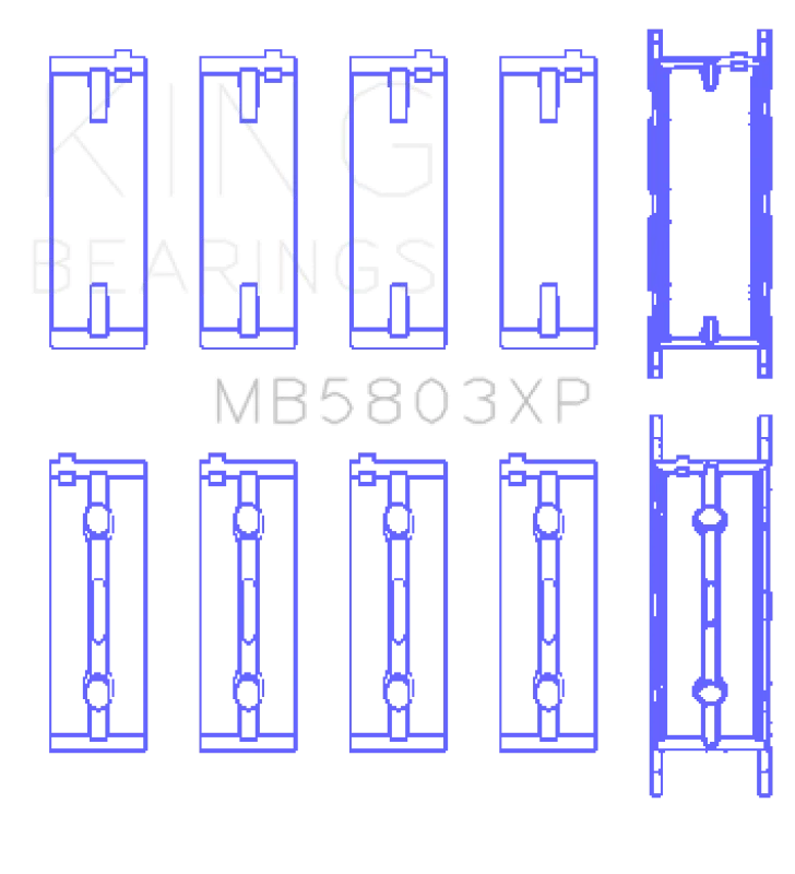 King Engine Bearings BMW S65B40A Crankshaft Tri-Metal Race Main Bearings Set of 5 - Detail View