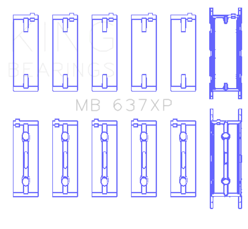 King Engine Bearings BMW S85B50A Crankshaft Performance Main Bearings (Size .026) - Detail View