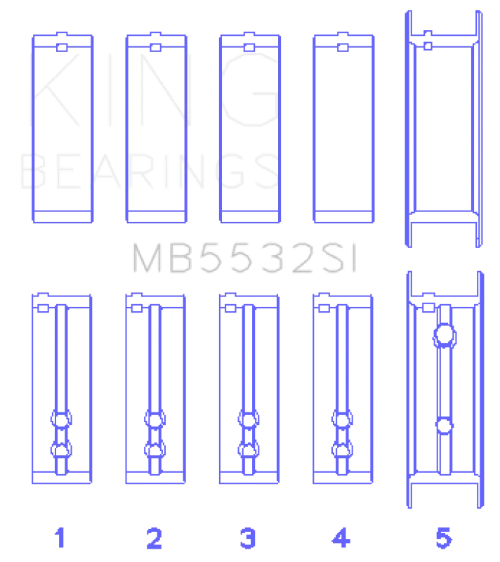 King Engine Bearings Chevrolet 151/153 (Size STD) Main Bearing Set - Main Product View