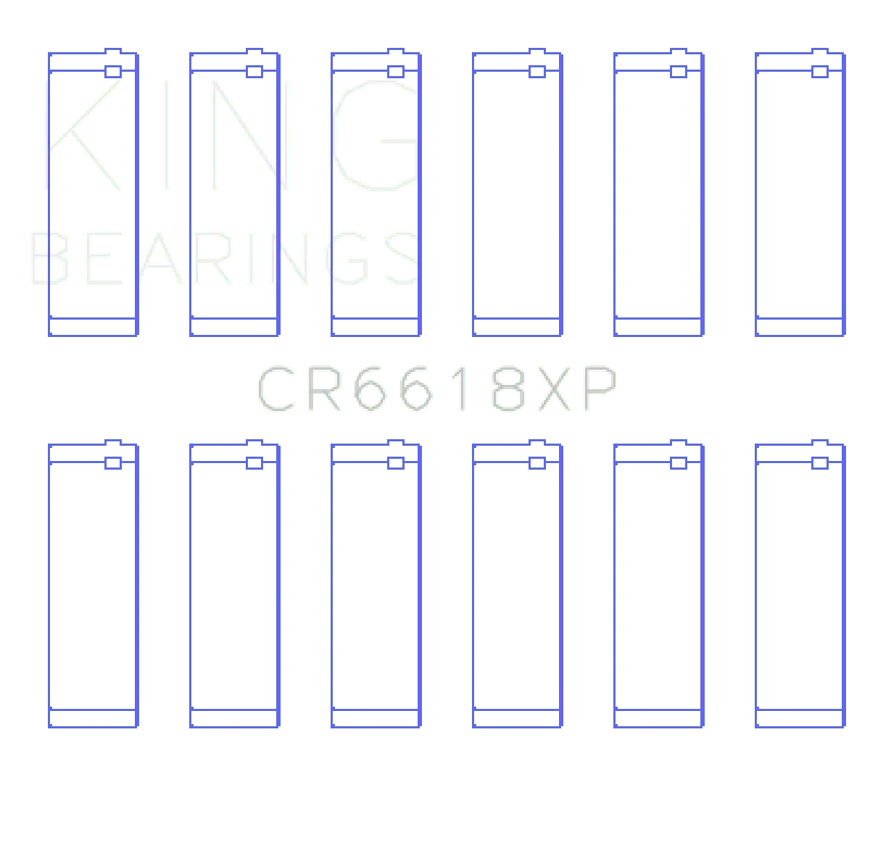 King Engine Bearings Chevrolet 200/229ci XP Series Connecting Rod Bearing Set - STDX Size - Side View