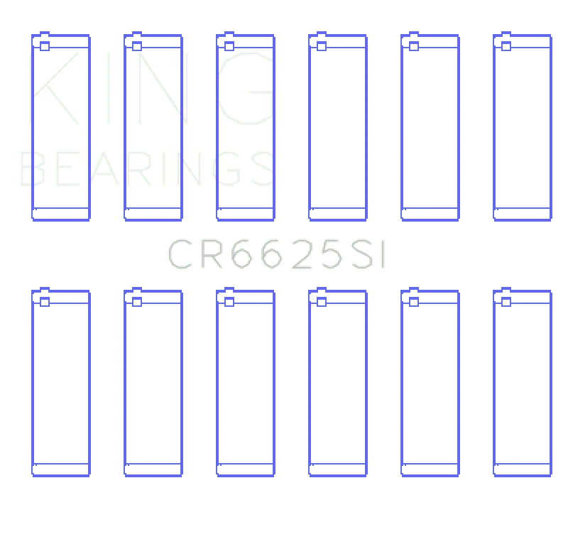 King Engine Bearings Chevrolet 262 (Size +0.50mm) Connecting Rod Bearing Set - Side View