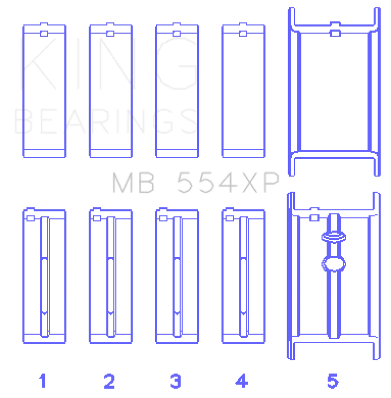 King Engine Bearings Chevrolet 265/283/302/327 V8 Main Bearing Set - Main Product View