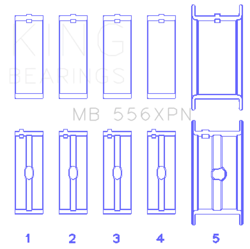 King Engine Bearings Chevrolet 369-502 Gen IV/ V/ VI - (Size .020) Main Bearing Set - Detail View