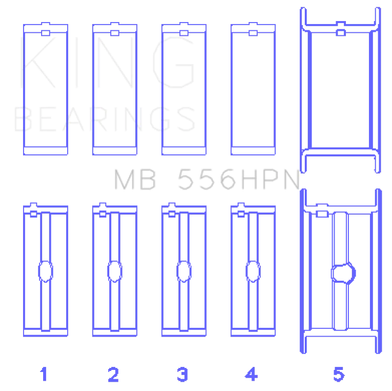 King Engine Bearings Chevrolet 396-502 Gen IV/V/VI Main Bearing Set (Size 010) - Detail View