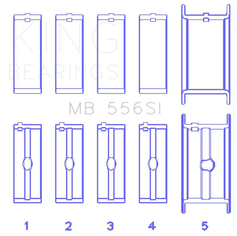 King Engine Bearings Chevrolet 396/400/427/502 (Undersize 0.30in) SI-Series Main Bearing Set - Side View