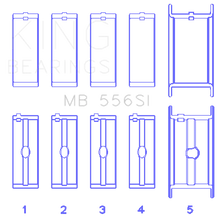 Load image into Gallery viewer, King Engine Bearings Chevrolet 396/400/427/502 (Undersize 0.30in) SI-Series Main Bearing Set - Side View