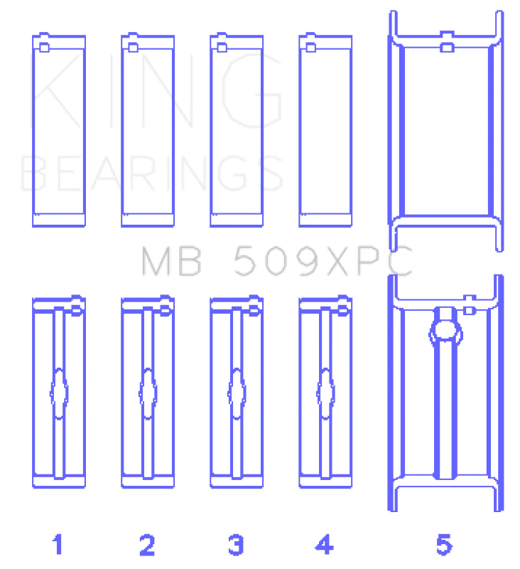 King Engine Bearings Chevrolet 400 V8 Coated Performance Rod Bearing Set - Side View