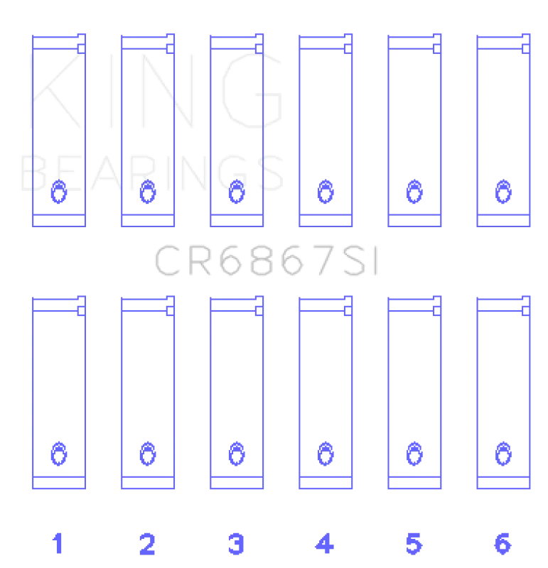 King Engine Bearings Chrysler 215 Cid/241 Cid 24V (Size +0.50mm) Connecting Rod Bearing Set - Side View