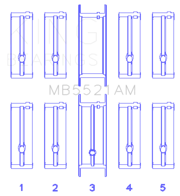 King Engine Bearings Chrysler 2.2 (Size +0.50mm) Main Bearing Set - Main Product View