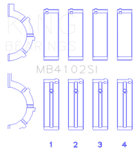 Load image into Gallery viewer, King Engine Bearings Chrysler 226 (3.7L) (Size +0.75mm) Main Bearing Set - Side View